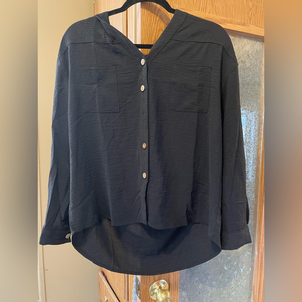 Women's Black Button Down Shirt